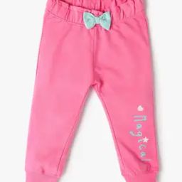 Infants Typographic Print Joggers with Bow-image-41