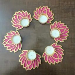 Set of 6 Lotus Design Candle Holders-27