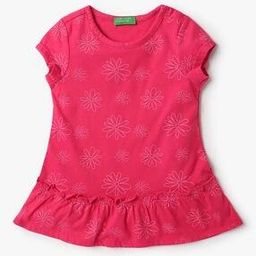 Girls Floral Print A-Line Dress-image-48