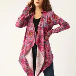 Women Floral Print Front-Open Shrug-52