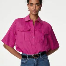 Women Regular Fit Shirt with Flap Pockets-image-77