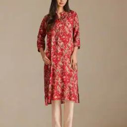 Women Floral Print Straight Kurta-image-75