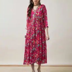 Women Floral Print Fit & Flare Dress-image-76