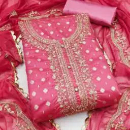 Women Embroidered Unstitched Dress Material-image-22