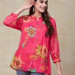 Women Floral Print Regular Fit Shirt-image-5
