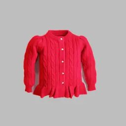 Girls Self-design Sweater Dress-image-3