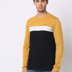 Regular Fit Colourblock Crew-Neck T-Shirt-image-29