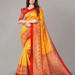 Women Floral Print Saree with Contrast Border-picture-31