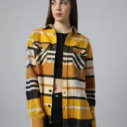 Checked Relaxed Fit Shacket-image-21