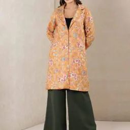 Floral Print Jacket with Insert Pockets-40