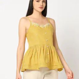 Women Embroidered Relaxed Fit Peplum Top-image-87