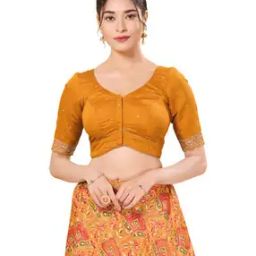 Women Embroidered Front-Open Blouse with Tassels-image-5