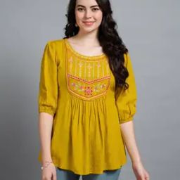Women Embroidered Relaxed Fit Top-image-59