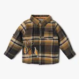 Boys Checked Regular Fit Shirt with Patch Pocket-picture-8