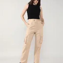 Women Loose Fit Cargo Trousers-image-31