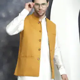 Men Regular Fit Nehru Jacket with Button Closure-11