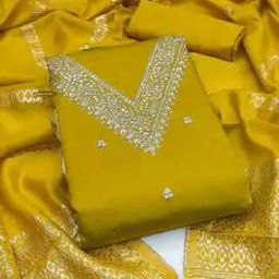 Women Embroidered Unstitched Dress Material-image-15