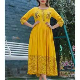 Printed Gown Dress with Boat-Neck-image-9