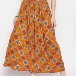 Printed Flared Skirt with Elasticated Drawstring Waist-10