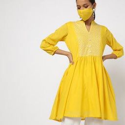 Embroidered Flared Kurti-image-1