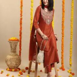Women Embroidered Straight Kurta Set-image-84