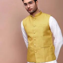 Men Slim Fit Nehru Jacket with Welt Pockets-image-80