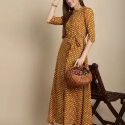 Women Polka-Dot Fit & Flare Dress-image-93