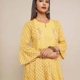 Geometric Print Tunic with Embroidered Yoke-image-58