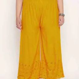Floral Embroidered Palazzo with Elasticated Waist-image-4