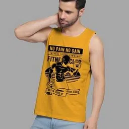 Men Typographic Print Round-Neck Vest-image-86