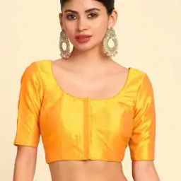 Women Round-Neck Front-Open Padded Blouse-image-88