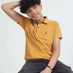 Boys Regular Fit Polo T-Shirt with Embroidered Logo-image-3