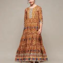 Women Geometric Print Tiered Dress-image-45