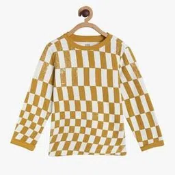 mini klub Boys Checked Relaxed Fit Round-Neck T-Shirt-picture-5