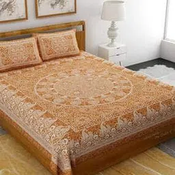 120 TC Printed Double Bedsheet with Pillow Covers-image-99