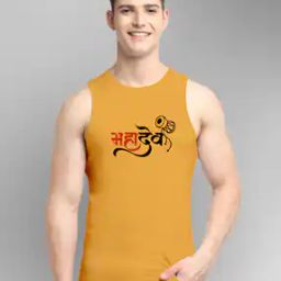 Men Typographic Print Round-Neck Sleeveless Vest-image-60