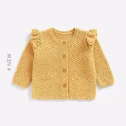 Patterned-Knit Cardigan with Frills-image-8