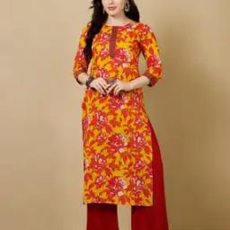 Women Floral Print Straight Kurta-image-41