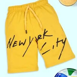 kiddopanti Boy Typographic Print Regular Fit Shorts-picture-22