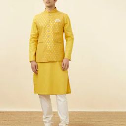 Woven Nehru Jacket with Mandarin Collar-image-62