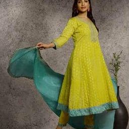 Women Embroidered A-Line Kurta with Pants & Dupatta-picture-46