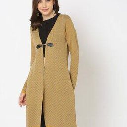 Women Chevron Pattern Longline Shrug-19