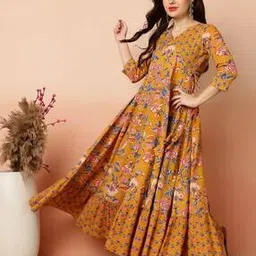 kimayra Women Floral Print Anarkali Kurta-picture-3