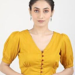 Front-Open Blouse with Potli Buttons-image-41