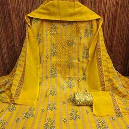 Women Floral Print 3-Piece Unstitched Dress Material-picture-18