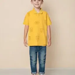 Boys Logo Print Regular Fit Polo T-Shirt-image-56