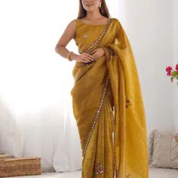 Women Embroidered Saree with Lace Border-picture-26