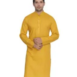 Men Regular Fit Long Kurta with Mandarin Collar-image-39