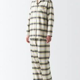 Relaxed Fit Side Seamless Flannel Pyjamas-53