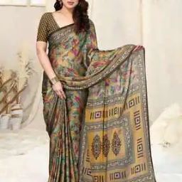 Floral Print Saree with Running Blouse Piece-picture-15